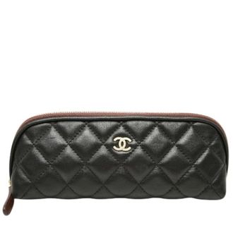 Chanel Pre-owned Bags, female, Black, Size: ONE SIZE Pre-owned Vintage Handbag Pouch
