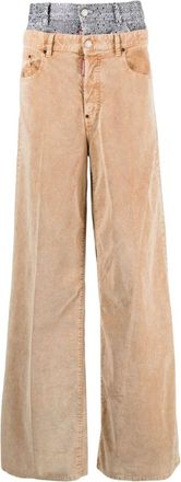 Dsquared2 crystal-embellished double-layer trousers - women - Polyester/Cotton/Elastane/Cotton - 38 - Brown