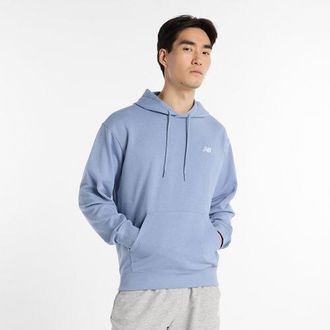 New Balance Mens Sport Essentials French Terry Hoodie in Blue Cotton, size X-Large