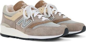 New Balance Unisex Made in USA 997 in Beige/Grigio, Pelle Scamosciata/Rete, Taglia 38.5