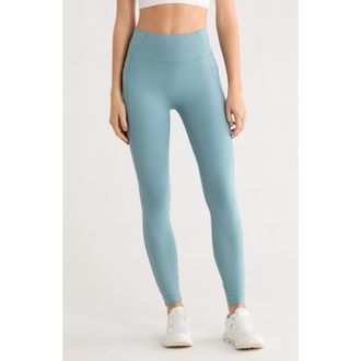 Beyond Yoga Allure Zip Pocket Leggings in Misty Blue at Nordstrom, Size X-Small