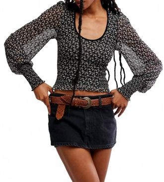 Free People Dottie Knit Scoop Neck Top In Grey