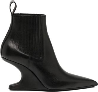Rick Owens 80mm Sharp ankle boots - women - Leather/Leather/Leather - 38.5 - Black