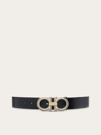 Ferragamo Uomo Cintura reversibile e regolabile Gancini Nero