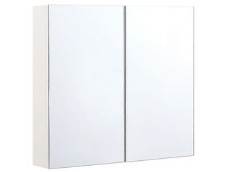 Beliani Armario con espejo de pared para ba&ntilde;o 80 cm 70 cm Blanco