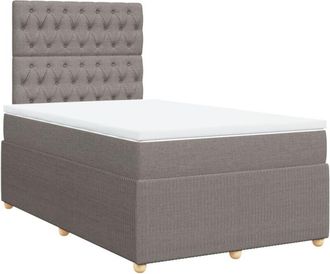 vidaXL Vidaxl - Cama Box Spring Con Colch&oacute;n Tela Gris Taupe 120x190 Cm