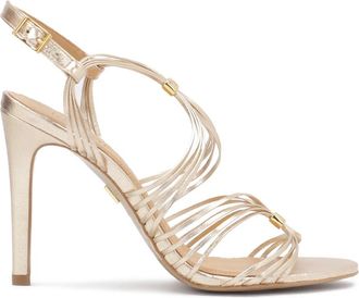 Kazar Gouden stiletto sandalen met dunne bandjes - Dames - Sandalen met hakken - Geel - 35 EU - Leer - Schoenen