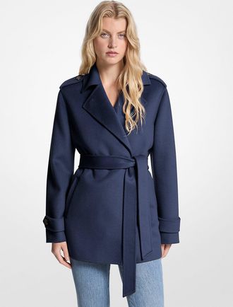 Michael Kors Wool Blend Belted Wrap Coat