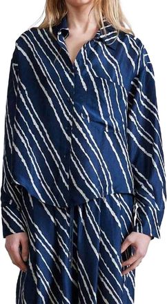 Apiece Apart Easy Button Down Shirt In Navy Bias