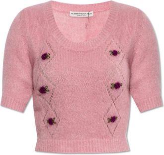 Alessandra Rich Truien & Vesten, Dames, Roze, S, Korte trui