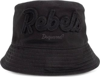 Dsquared2 Cappello bucket con applicazione Rebels - Nero