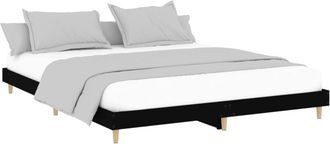 vidaXL Estructura de cama madera de ingeniería negra 150x200 cm Vidaxl