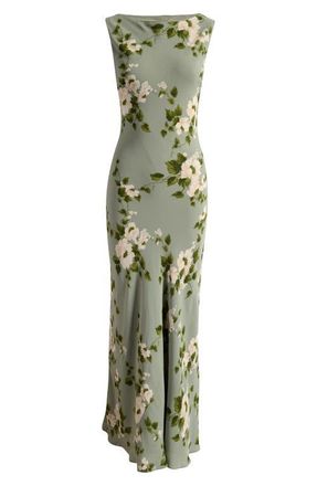 Reformation Prescott Floral Mermaid Dress in Greenery at Nordstrom, Size X-Small