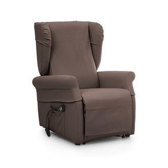 Dmora Sill&oacute;n Treia, Butaca Desenfundable, Reclinable Made In Italy, Brazos, 75x84x107h Cm Marr&oacute;n