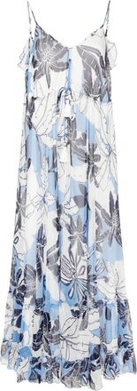 Twin-Set floral-print maxi dress - women - Polyester/Polyester - L - Blue