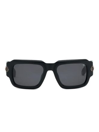 Philipp Plein Eyewear rectangle-frame sunglasses - men - Acetate - One Size - Black