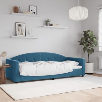vidaXL Sof&aacute; Cama Sin Colch&oacute;n Terciopelo Azul 80x200 Cm Vidaxl