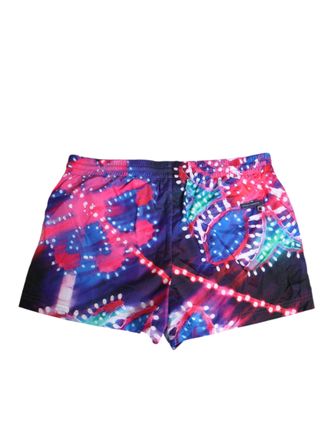 Dolce & Gabbana Mens Multicolor Neon Print Polyester Shorts Swimwear