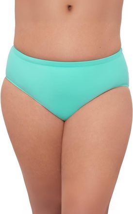 Aqua Green Plus Size Mid Rise Tummy Control Swim Brief in Midori at Nordstrom, Size 1 X