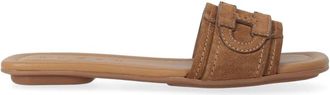 Hogan Platte Sandaal - Dames - Sandalen - Bruin - 39 EU - Leer - Schoenen