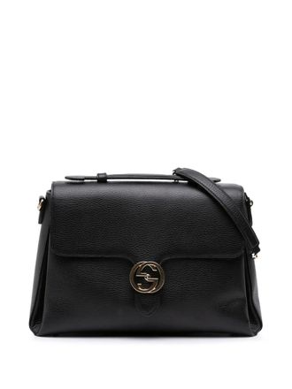 Gucci 2016-2025 Medium Dollar Calf Interlocking G satchel - women - Calf Leather - One Size - Black