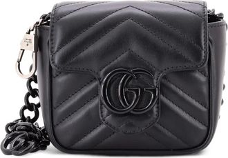 Gucci GG Marmont Flap Matelass&eacute; leren kleine heuptas - Zwart