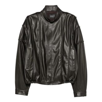 Emporio Armani Blouson Jas - Heren - Leren en Su&egrave;de Jassen - Bruin - L - Leer - Jassen