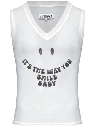 Maison Margiela printed tank top - White