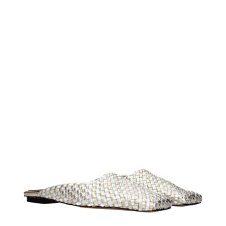 Stella McCartney Woven Leather Slipper - Silver