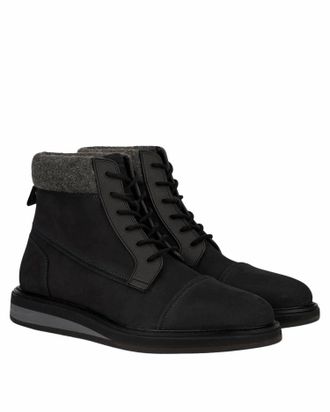 Vintage Foundry Co. Mens Stone Boots With Faux Fur Trim In Black