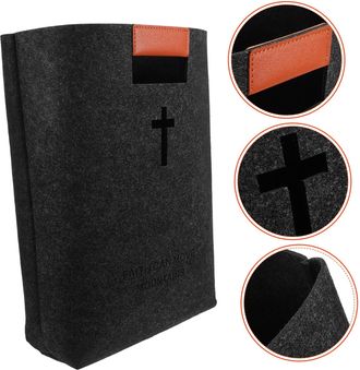 Cabilock Large Capacity Felt Tote Bag with Cross Pattern for Women Bible Carrying Handbag and Grocery Shopping Bag Smooth Surface Religious Tote for Church Stu