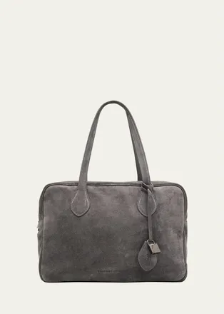 Brunello Cucinelli Explorer Suede Top-Handle Travel Bag