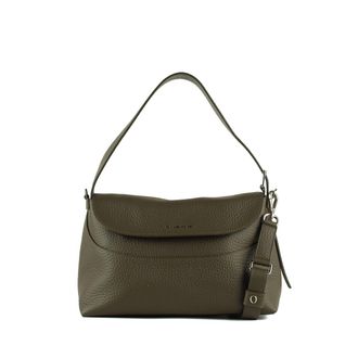 Orciani Nana Soft Bosco Grained Leather Shoulder Bag With Shoulder Strap