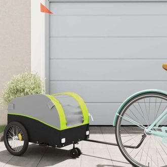 vidaXL Vidaxl - Remolque Para Bicicleta Hierro Negro Y Verde 30 Kg