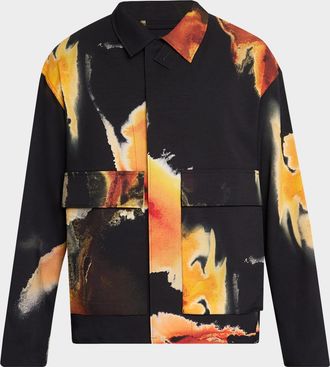 Yohji Yamamoto Mens AOP Sport Uniform Coach Jacket