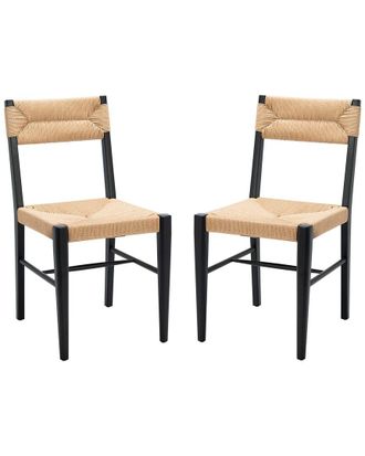 Safavieh Couture Set Of 2 Cody Rattan Dining Chairs