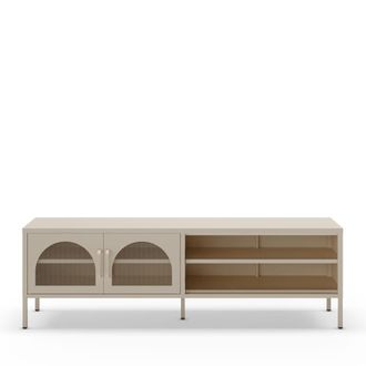 DRAWER Mueble de TV 2 puertas de metal L160cm - Beige