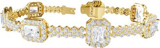 Diamond2Deal 18k Vermeil Plated Silver 12.8 ct Lab Grown Diamond Fancy Bangle Bracelet 7