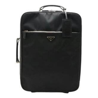 Prada Pre-owned Weekend Bags, unisex, Black, Size: ONE SIZE Pre-owned Leather Trolley Bag