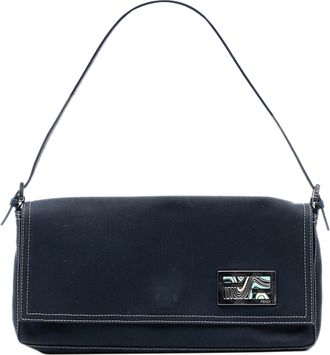 Fendi Tweedehands Canvas Ff Marmer Baguette Schoudertas