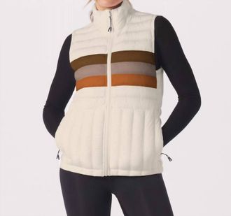 Glyder Pure Puffer Vest In Oatmilk / Chocolate