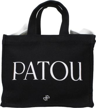 Patou Logo Canvas Tote Bag - Dames - Tassen - Zwart - Maat: ONE Size Katoen