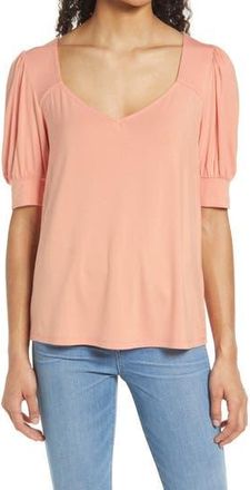 Gibsonlook Sweetheart Neck Knit Top in Peach at Nordstrom Rack, Size Xx-Small