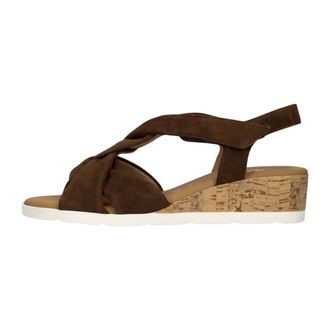 Gabor 761 Flat Sandal - Dames - Schoenen - Bruin - Maat: 43 EU Leer