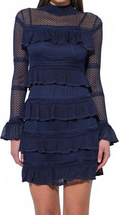 Adelyn Rae Sera Ruffled Tiered Mini Dress In Navy