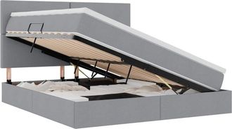 vidaXL Bed with Mattress Light Grey 160 x 200 cm Polyester vidaXL