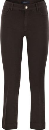 Max Mara Womens Enna - Denim Pants With Mini Flare Line - Dark Brown Cotton - Size 29 (Waist)