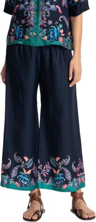 Johnny Was Yasmin Cropped Silk-Blend Easy Pant