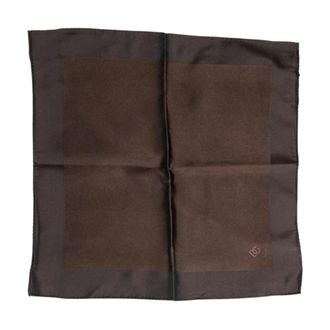 Dolce & Gabbana Silky Scarves, male, Brown, Size: ONE SIZE Logo Silk Square Handkerchief Scarf