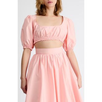 Extro&Vert Tessa Scoop Neck Crop Top in Pink at Nordstrom, Size X-Small